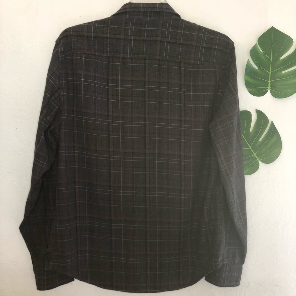 Calvin Klein Maroon/black Flannel Button Down L - Picture 2 of 6